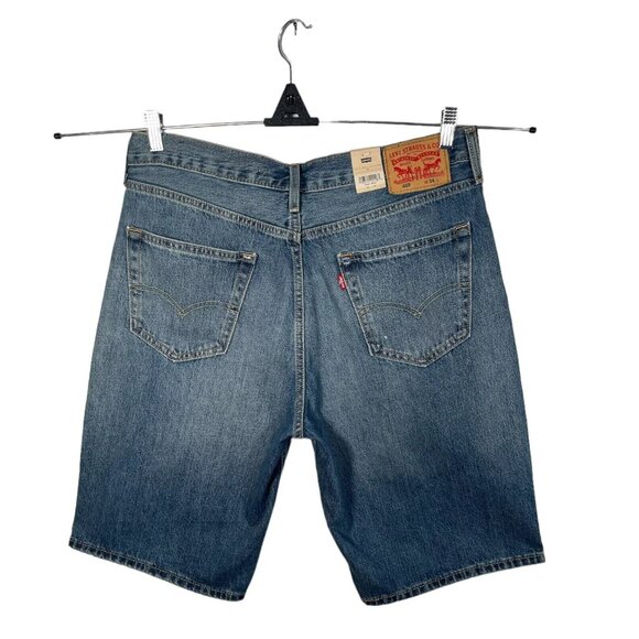 Levis 469 Men's Loose Fit Denim Shorts Size 34-36 Blue Medium Wash - Picture 3 of 10